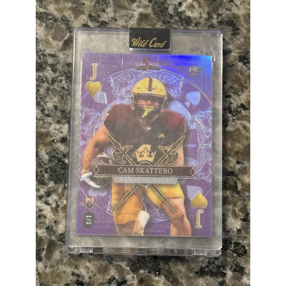 2024 Wild Card 5 Card Draw Cam Skattebo & Sam Leavitt 1/1 Jack of Hearts